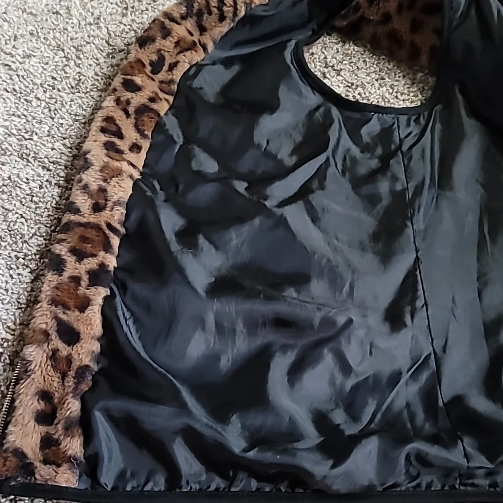 Beauciel vest 3X zip faux fur cabincore baddie animal print - Picture 10 of 13
